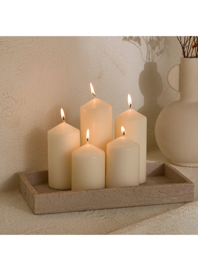Home Box Luna 5-Piece Unscented Pillar Candle Set - Image 2